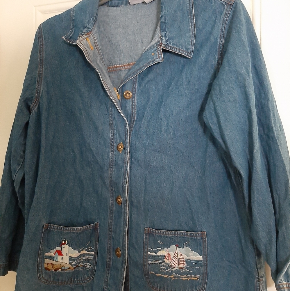 Womens Denim Shirt size Large